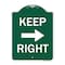 Signmission Designer Series Keep Right Right Arrow, Green & White Aluminum Sign, 18" x 24", GW-1824-23891 A-DES-GW-1824-23891 - alternate 1